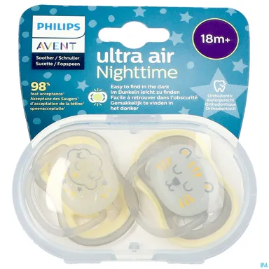 Philips Avent Fopspeen +18 Maanden Air Night Neutraal