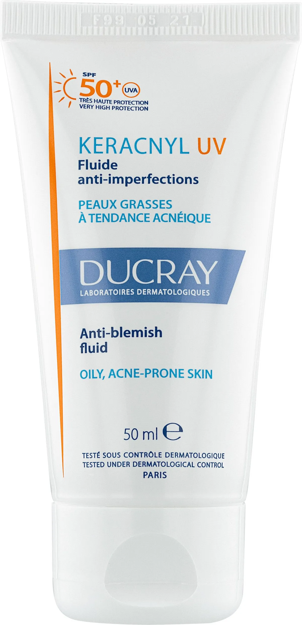 Ducray Keracnyl Fluide Uv Tegen Onzuiverheden Spf50+ 50Ml
