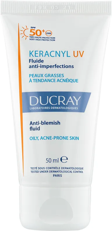 Ducray Keracnyl Fluide Uv Tegen Onzuiverheden Spf50+ 50Ml