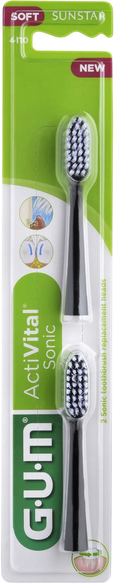 GUM Recharge Tête Brosse à Dents Electrique Sonic Daily Pile