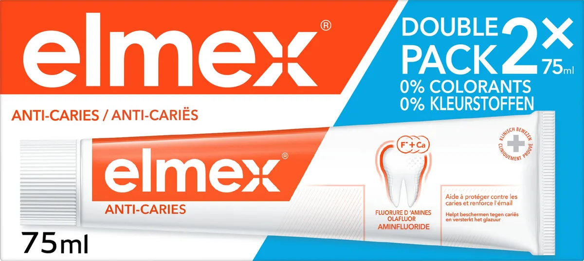 Elmex Dentifrice Anti Caries Adulte 2x75ml