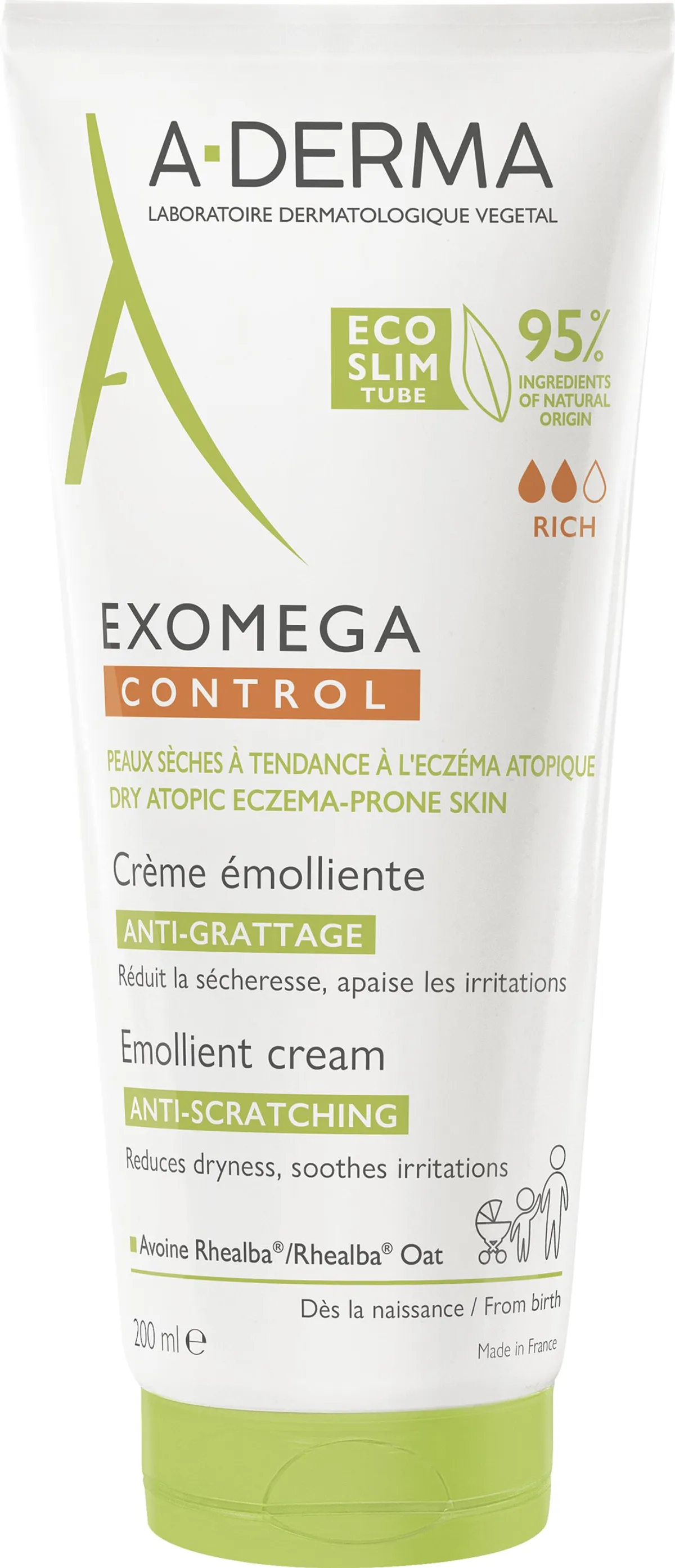 A-Derma Exomega Control Emolliërende Crème Anti-Jeuk 200Ml