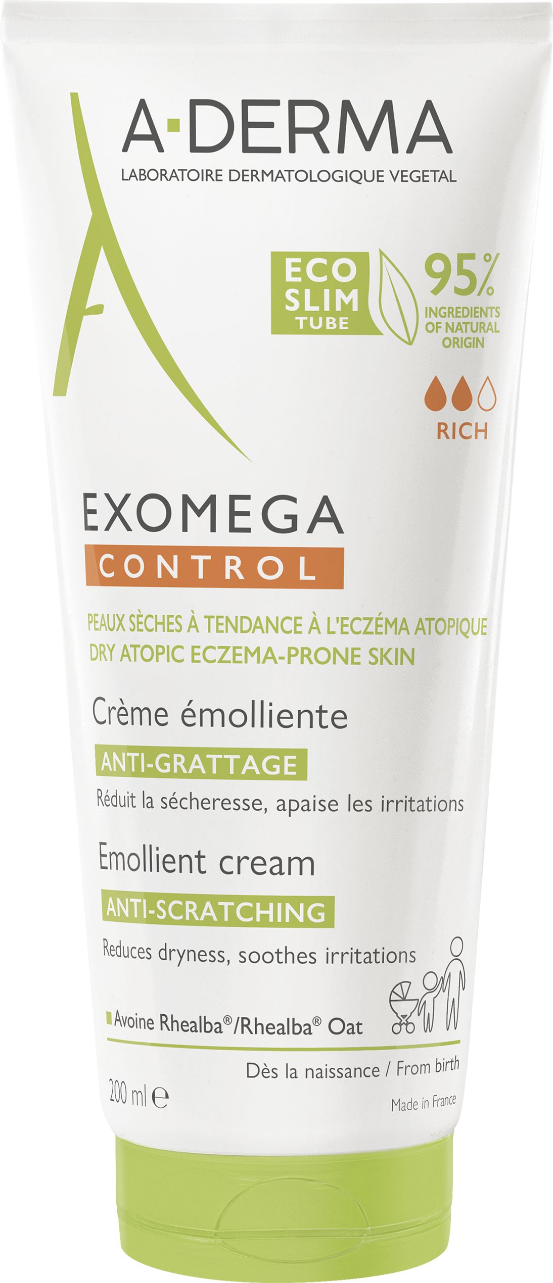 A-Derma Exomega Control Emolliërende Crème Anti-Jeuk 200Ml - A-Derma