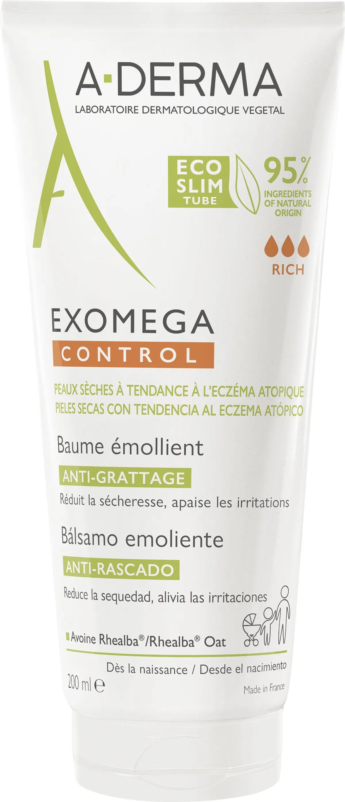 A-Derma Exomega Control Baume Emollient Anti-Grattage 200Ml