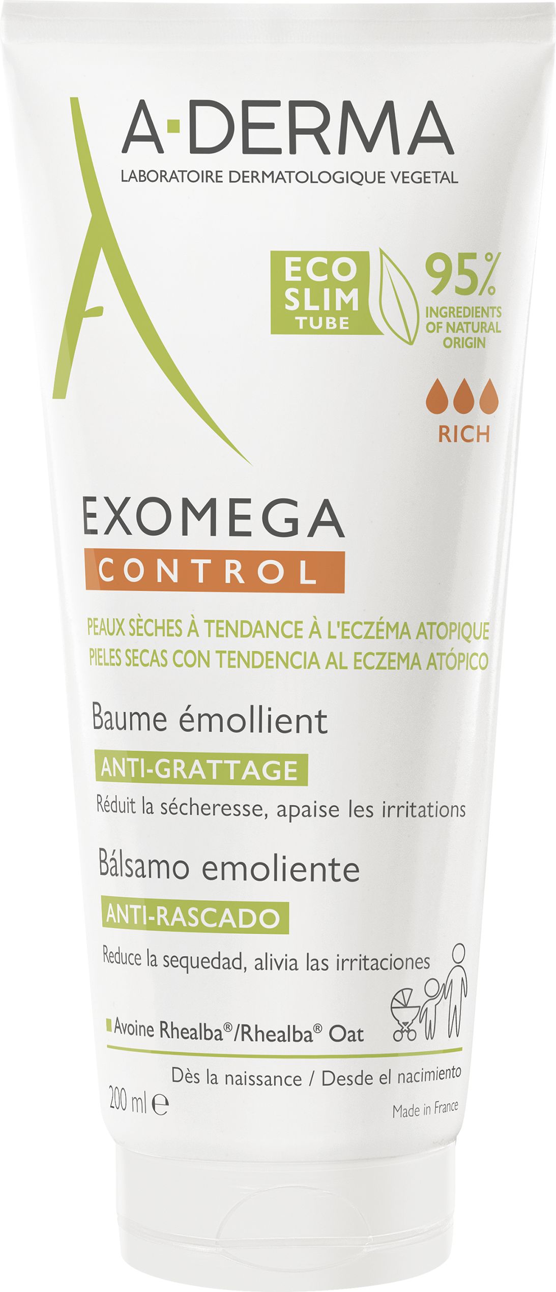 A-Derma Exomega Control Emolliërende Balsem Anti-Jeuk 200Ml - A-Derma