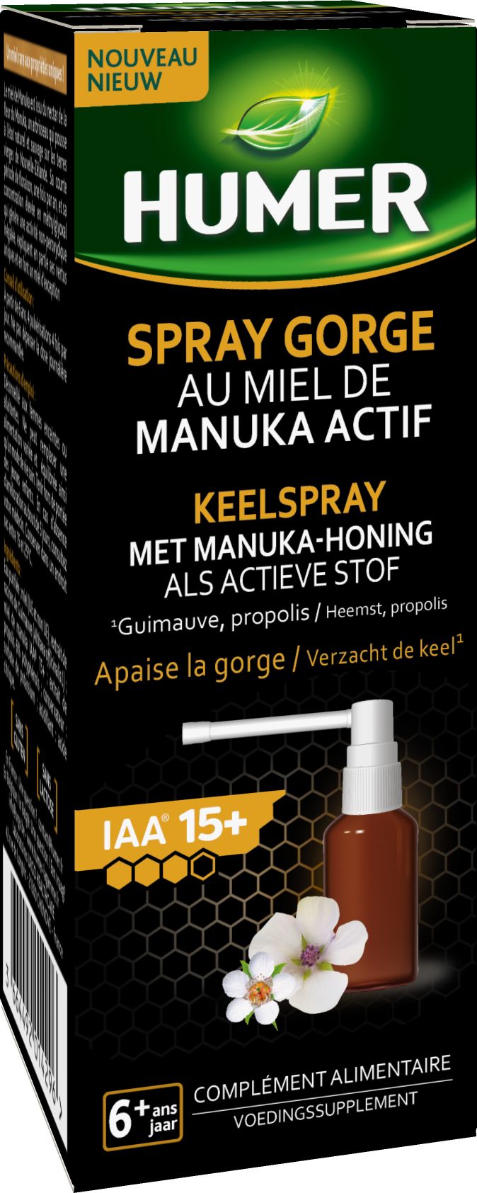 Humer Spray Gorge Miel Manuka Actif 20ml | Parapharmacie en ligne ...