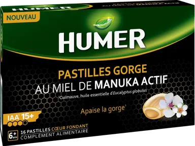 Humer Pastilles Gorge Miel Manuka 16 Pastilles