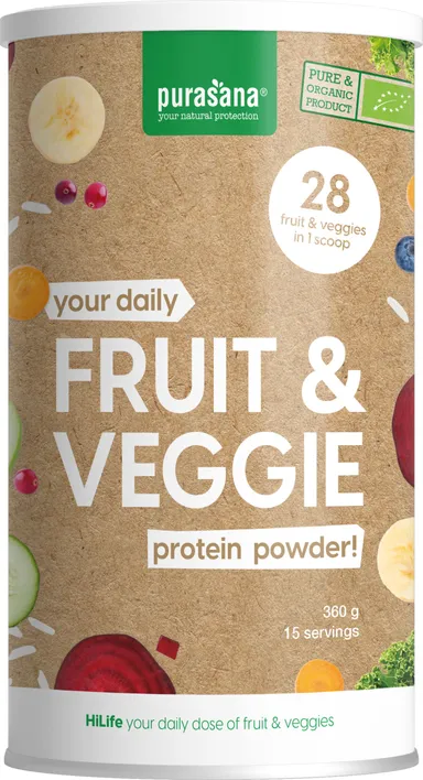 Purasana Eiwitten Fruit & Veggie Poeder 360 g