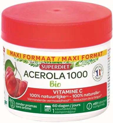 SuperDiet Acérola 1000 Bio 60 Comprimés