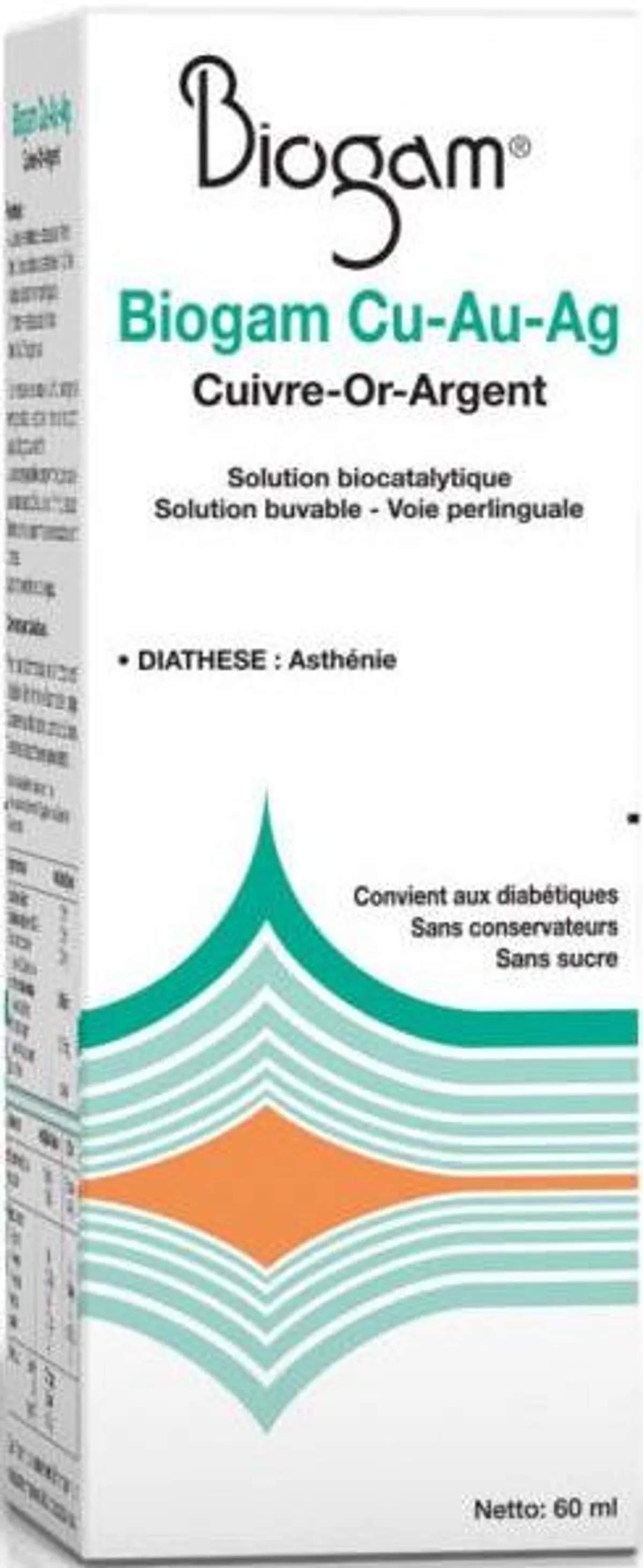 Biogam Cuivre (Cu) Or (Au) Argent (Ag) 60ml