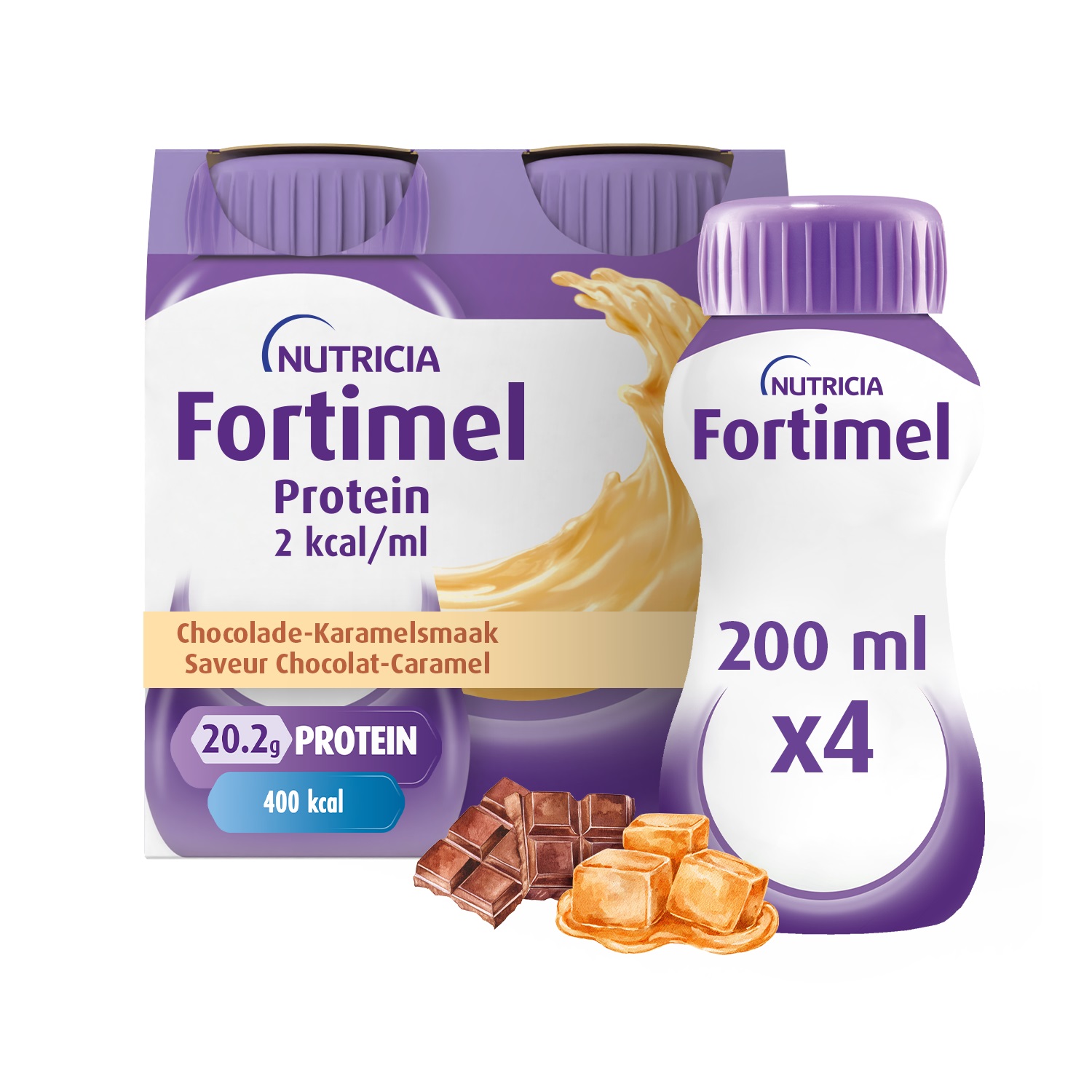 Fortimel Protein2Kcal Chocolade Karamel 4x200ml - Fortimel