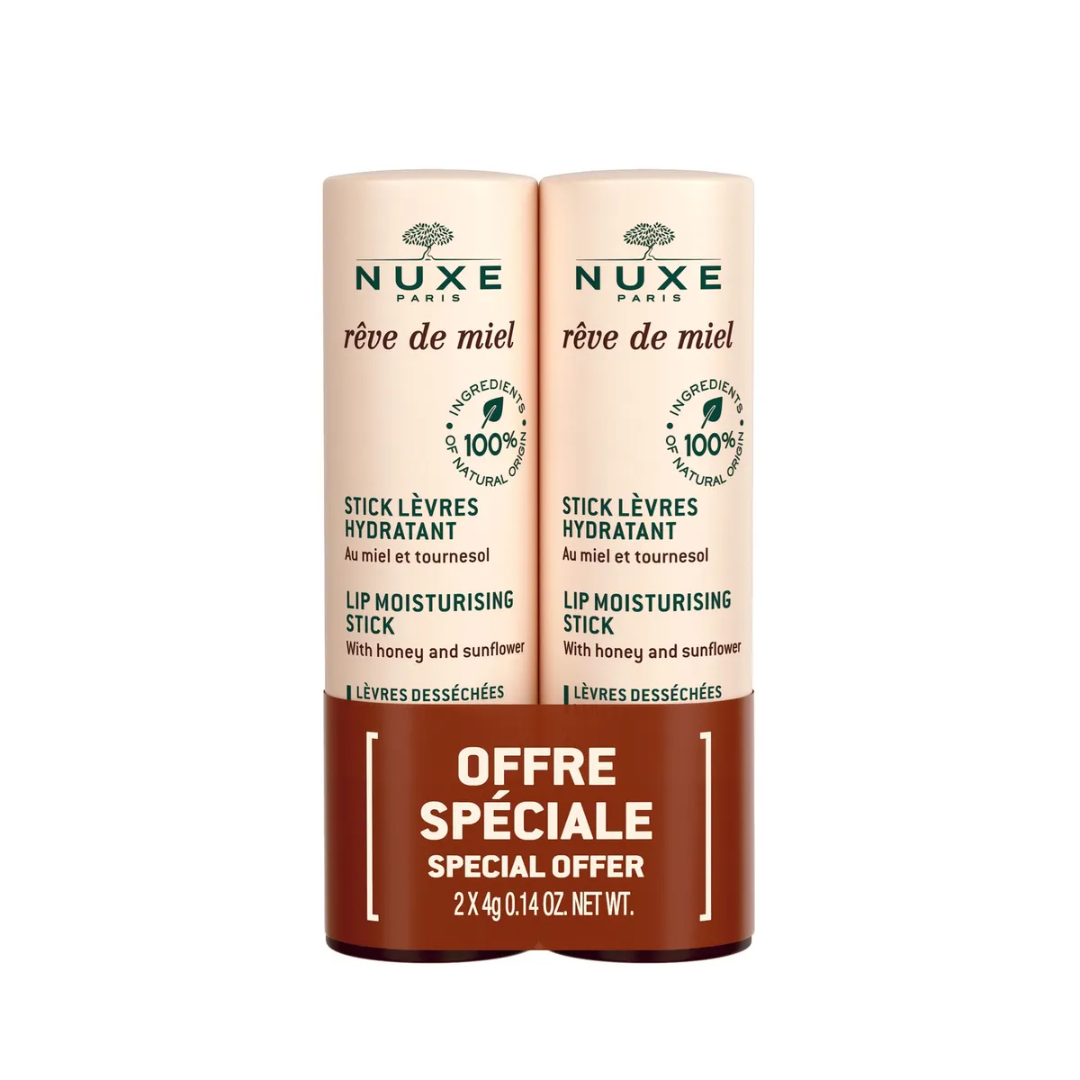 Nuxe Rêve De Miel Stick Lèvres Hydratant 2x4g
