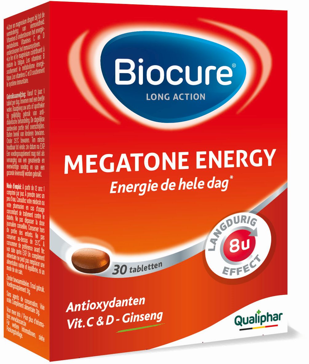Biocure Megatone Energy Langdurige Werking 30 Tabletten - Biocure