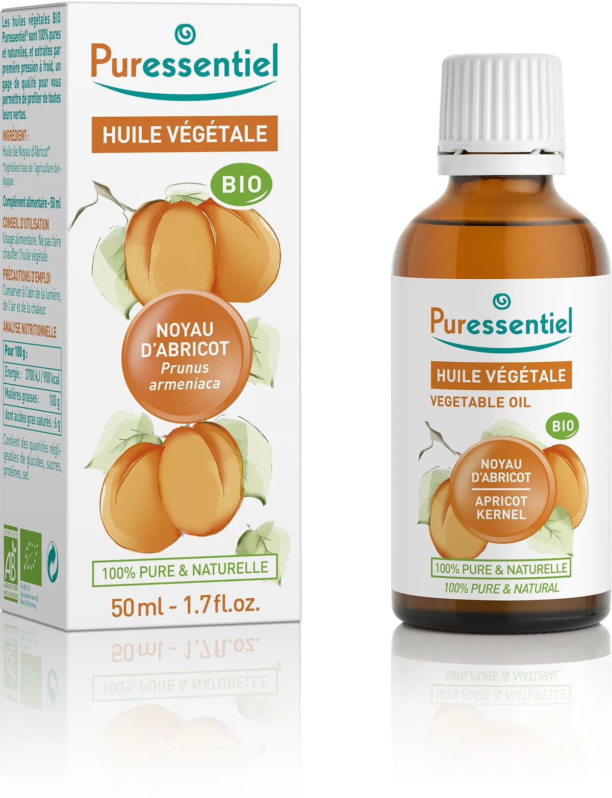 Puressentiel Huile Végétale Noyau d'Abricot Bio 50ml