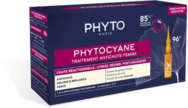 Phytocyane behandeling tegen reactieve haaruitval vrouw ampullen 12x5 ml