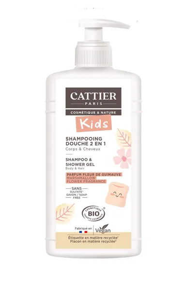 Cattier Kids Shampooing 2en1 Fleur de Guimauve 500ml