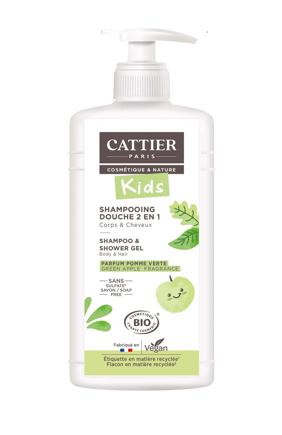 Cattier Kids Shampooing 2en1 Pomme 500ml