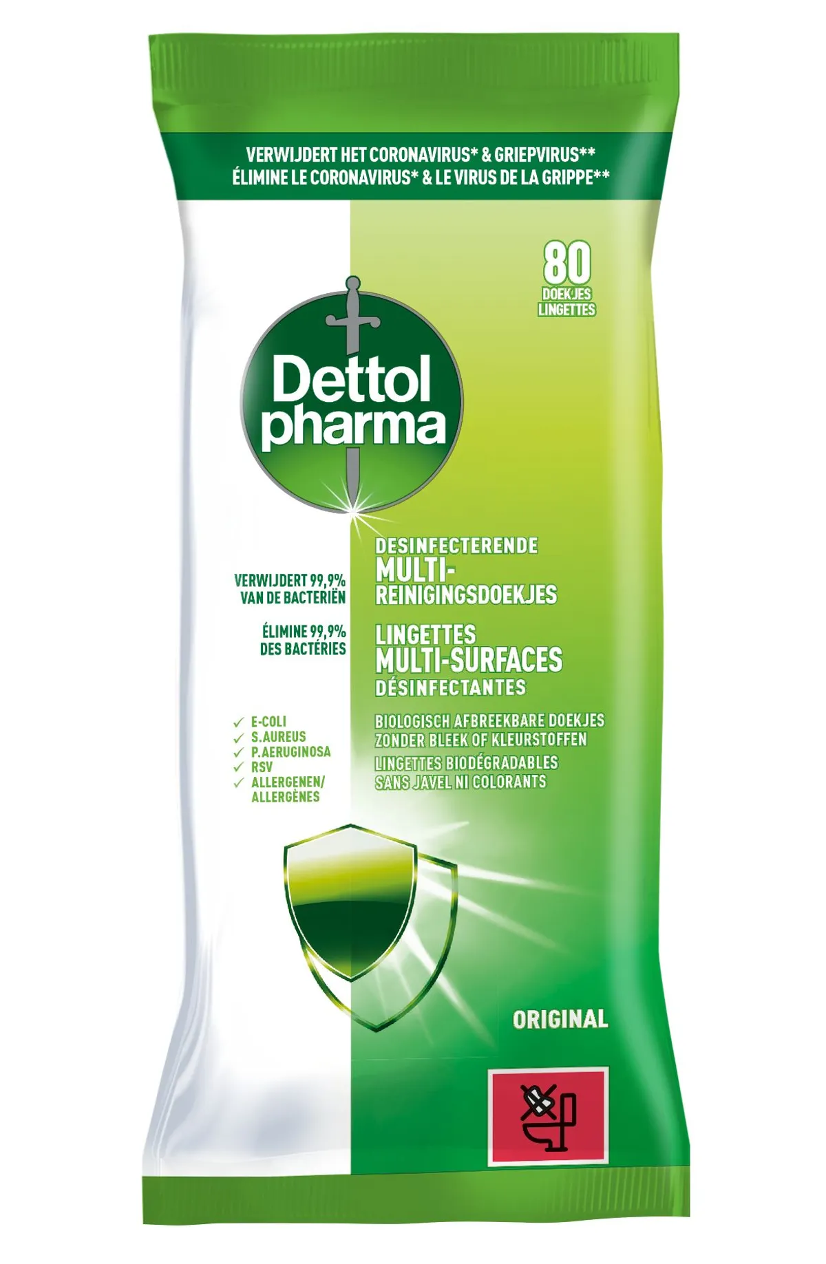 Dettolpharma Lingettes Désinfectantes x80