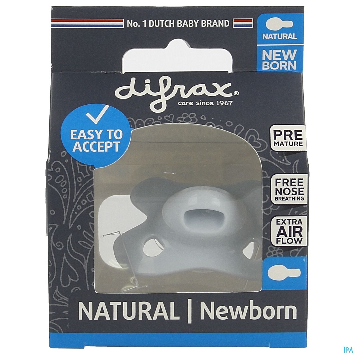 Diffrax Fopspeen Natural Newborn Pure Ice - Difrax