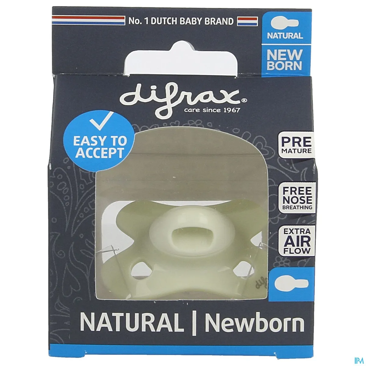 Difrax Fopspeen Natural Newborn Pure Popcorn