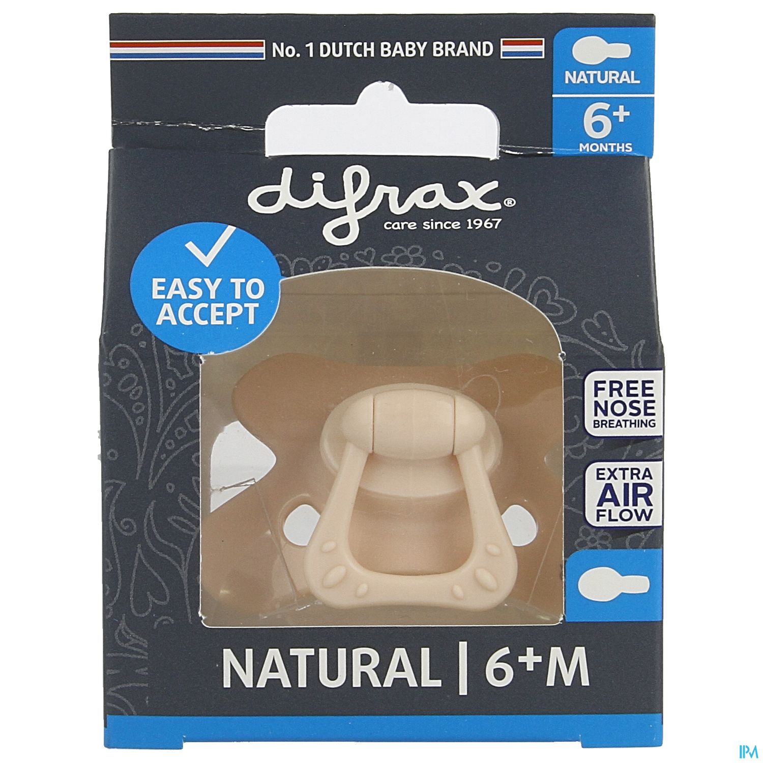 Diffrax Fopspeen Natural 6+ Pure Blossom - Difrax