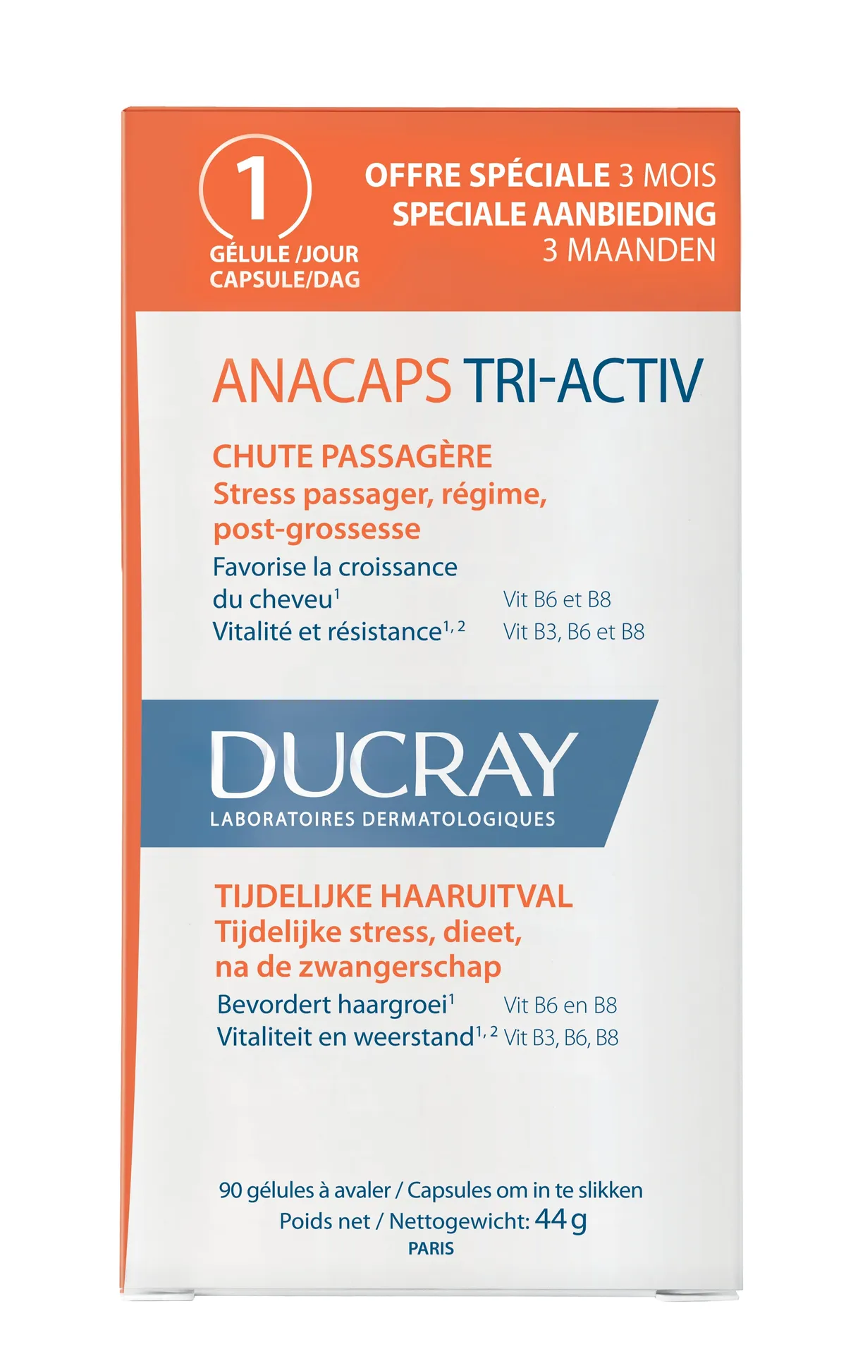 Ducray Anacaps Tri-activ anti-chute passagère 90 Capsules