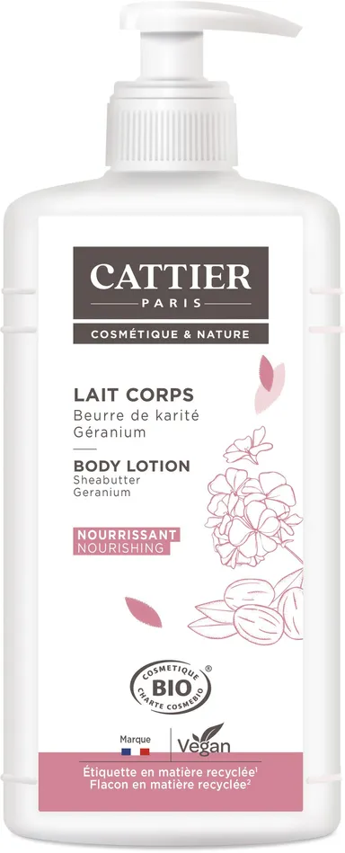 Cattier Lotion Corps Beurre Karité Géranium Bio 500ml