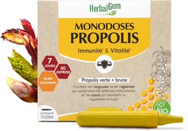 Herbalgem Propolis Individuele Dosis Bio 7 x 10 ml