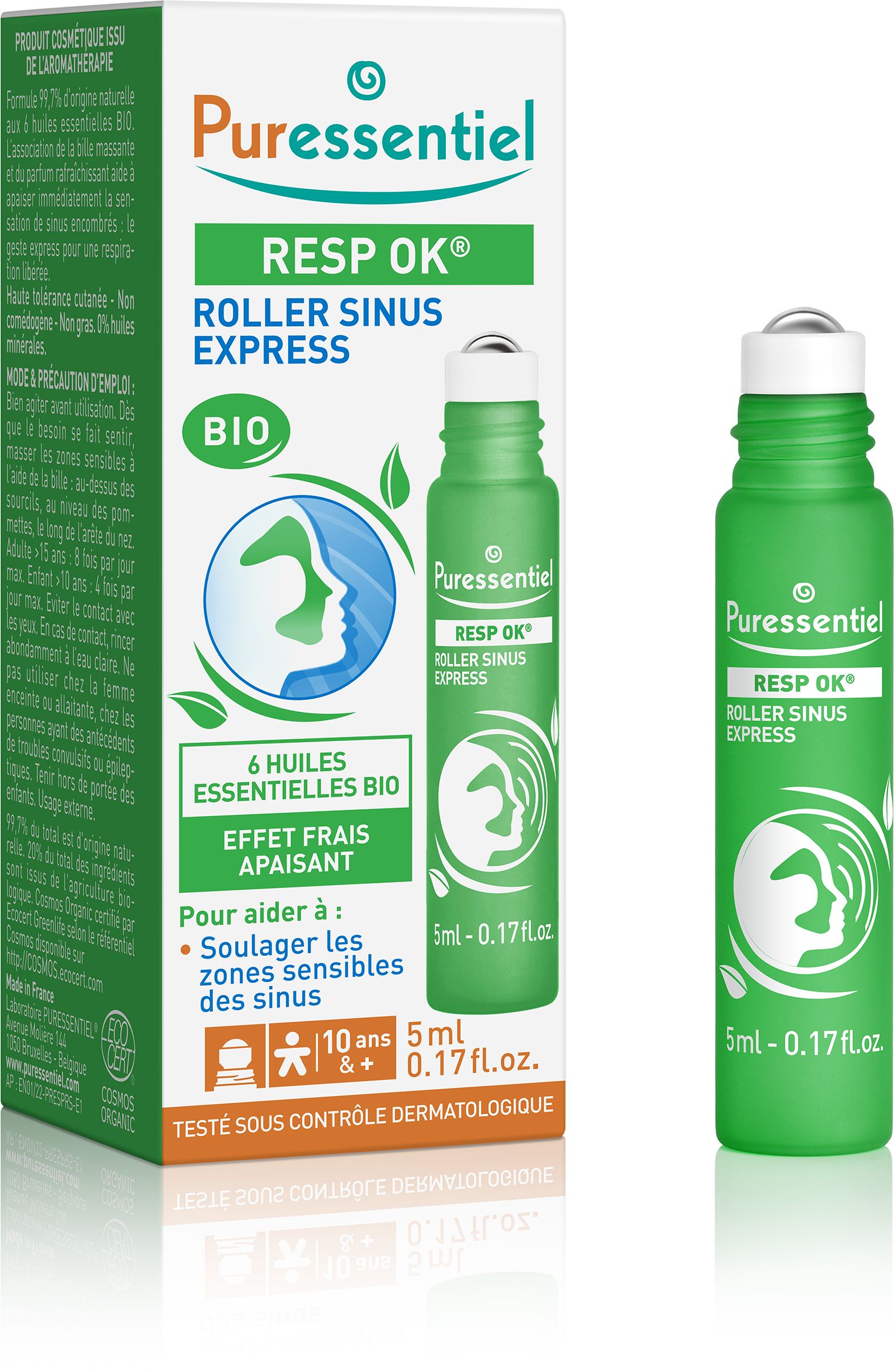 Puressentiel Resp Ok Roller Sinus Express 5 ml - Puressentiel
