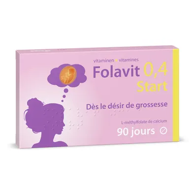 Folavit 0,4mg Start Désir de Grossesse 90 Comprimés