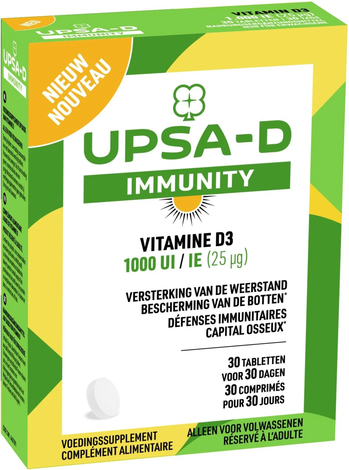 UPSA-D Immuniteit Vitamine D3 30 Tabletten