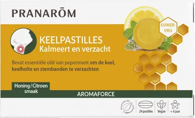 Pranarôm Aromaforce Keelpastilles Honing-Citroen 24 Pastilles