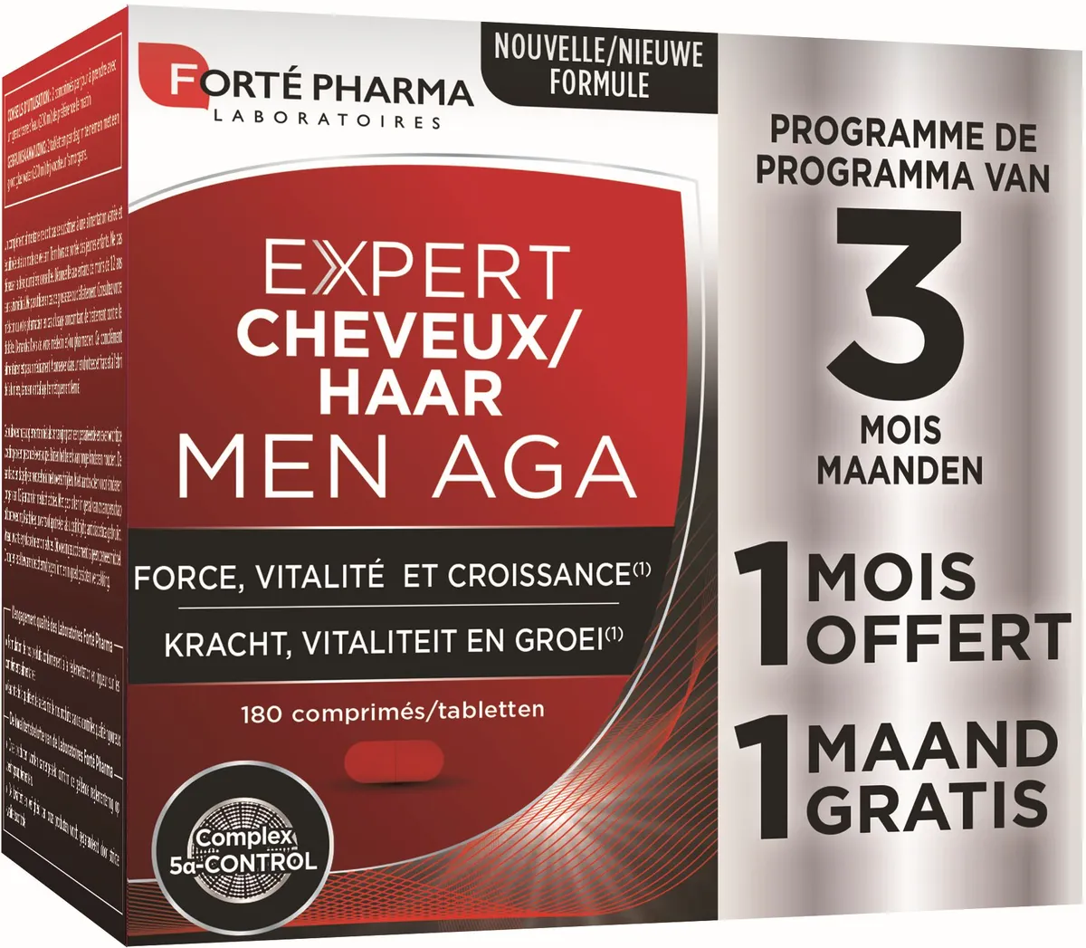 Forté Pharma Expert Haar Men AGA 2 Maanden + 1 Gratis 180 Tabletten