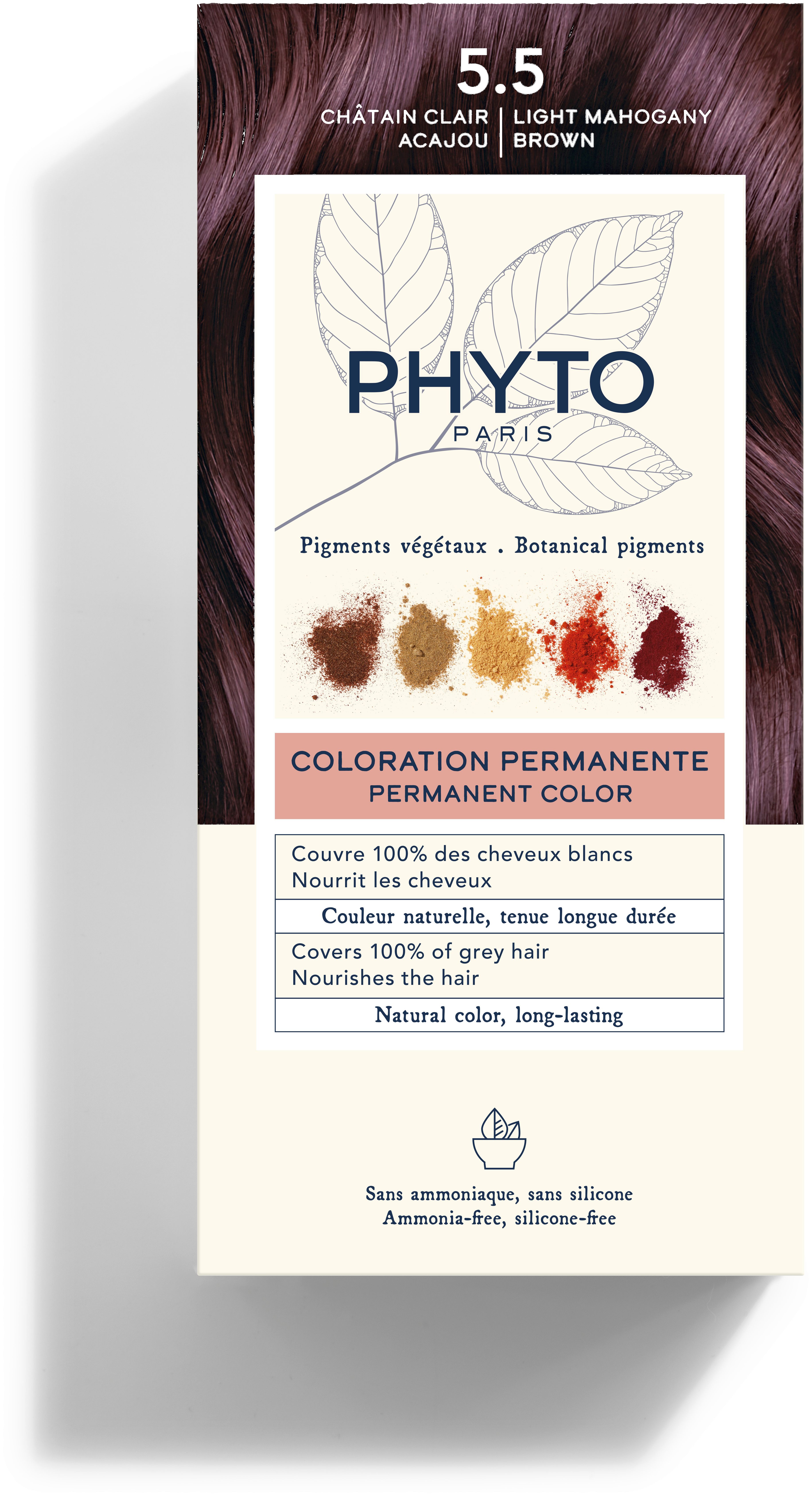Phytocolor Kit Permanente haarkleuring 5.5 licht kastanjebruin mahonie - PHYTO