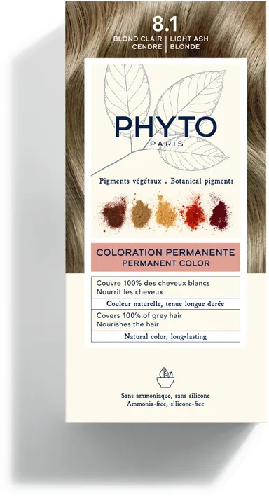 PHYTO Coloration Permanente 8.1 Blond Clair Cendré