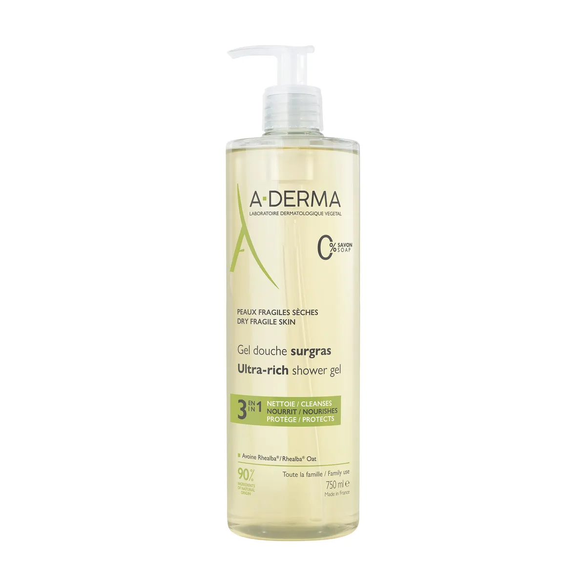 A-Derma Essentiële Verzorgingen Overvette Douchegel 750Ml