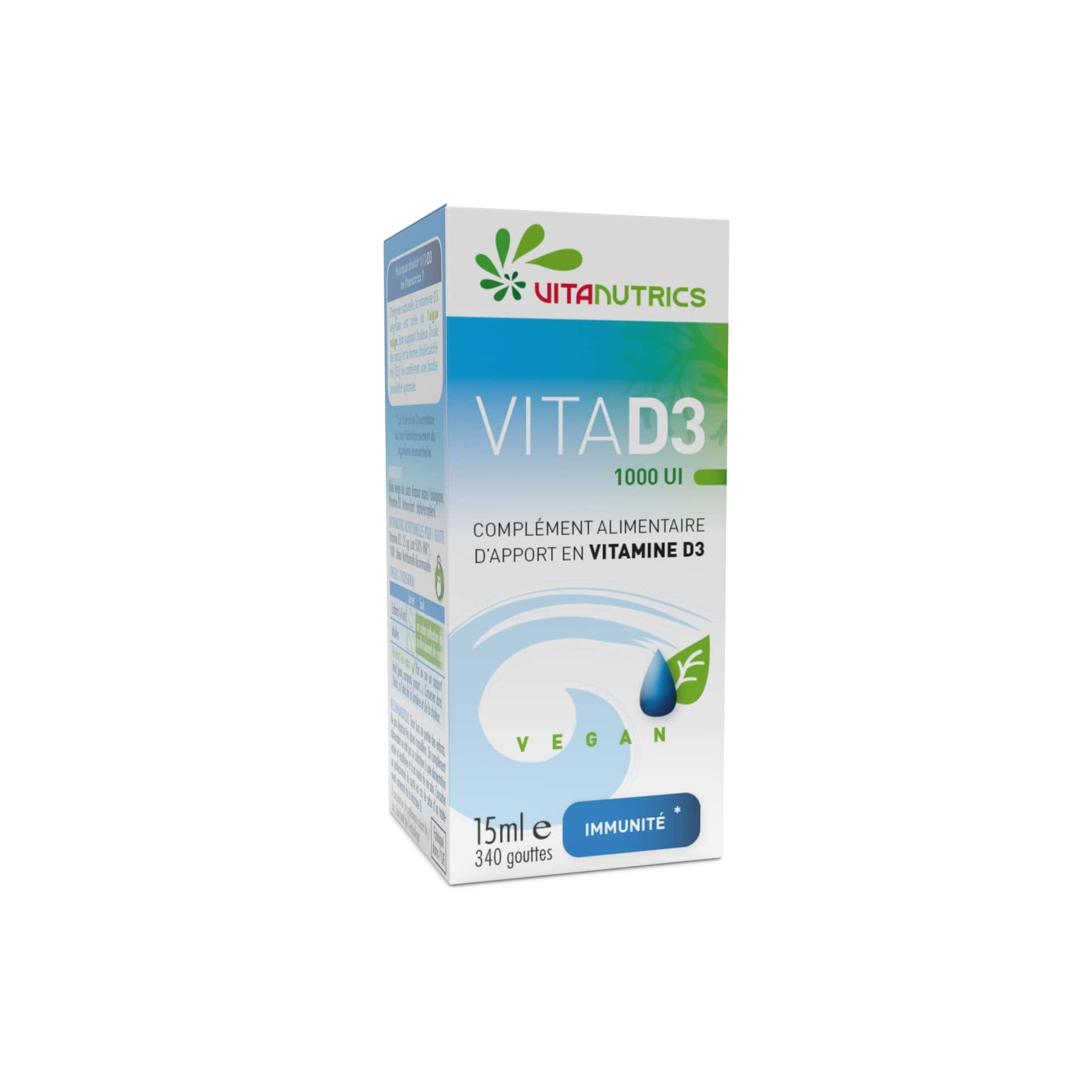 VitaD3 1000ui Vitanutrics Druppels Vegan 15 ml - Vitanutrics