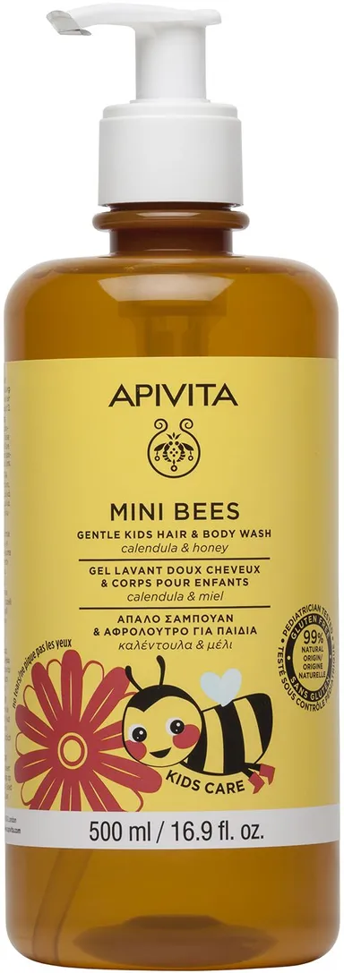 Apivita Mini Bees Milde Reinigingsgel voor Haar & Lichaam Kinderen 500 ml