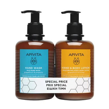Apivita Duo Hand Wash 300 ml en Hand & Body Lotion 300 ml Promo