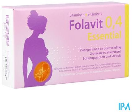 Folavit 0,4 mg Essential 30 Tabletten + 30 Capsules - Kela