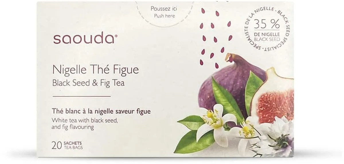 Saouda Thé Blanc Nigelle Figue Fleur d'Oranger 20 Sachets