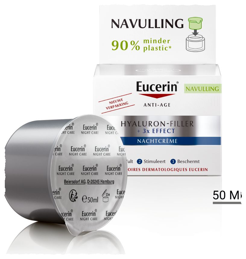 Eucerin Hyaluron-Filler +3x Effect Nachtcrème Navulling 50 ml - Eucerin