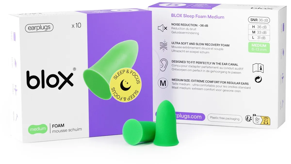 Blox Sleep Schuimrubber Medium Groen 5 Paar