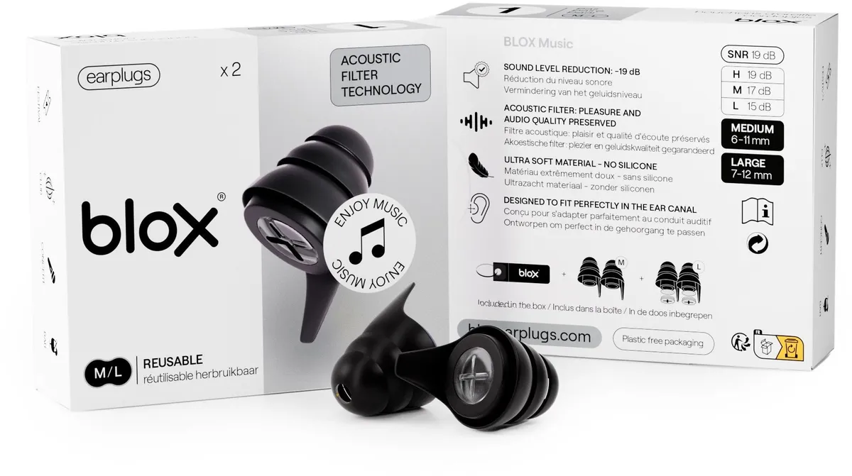 Blox Music Réutilisables 1 Paire Noir