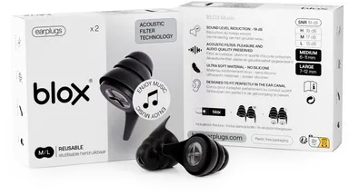 Blox Music Herbruikbaar 1 Paar Zwart
