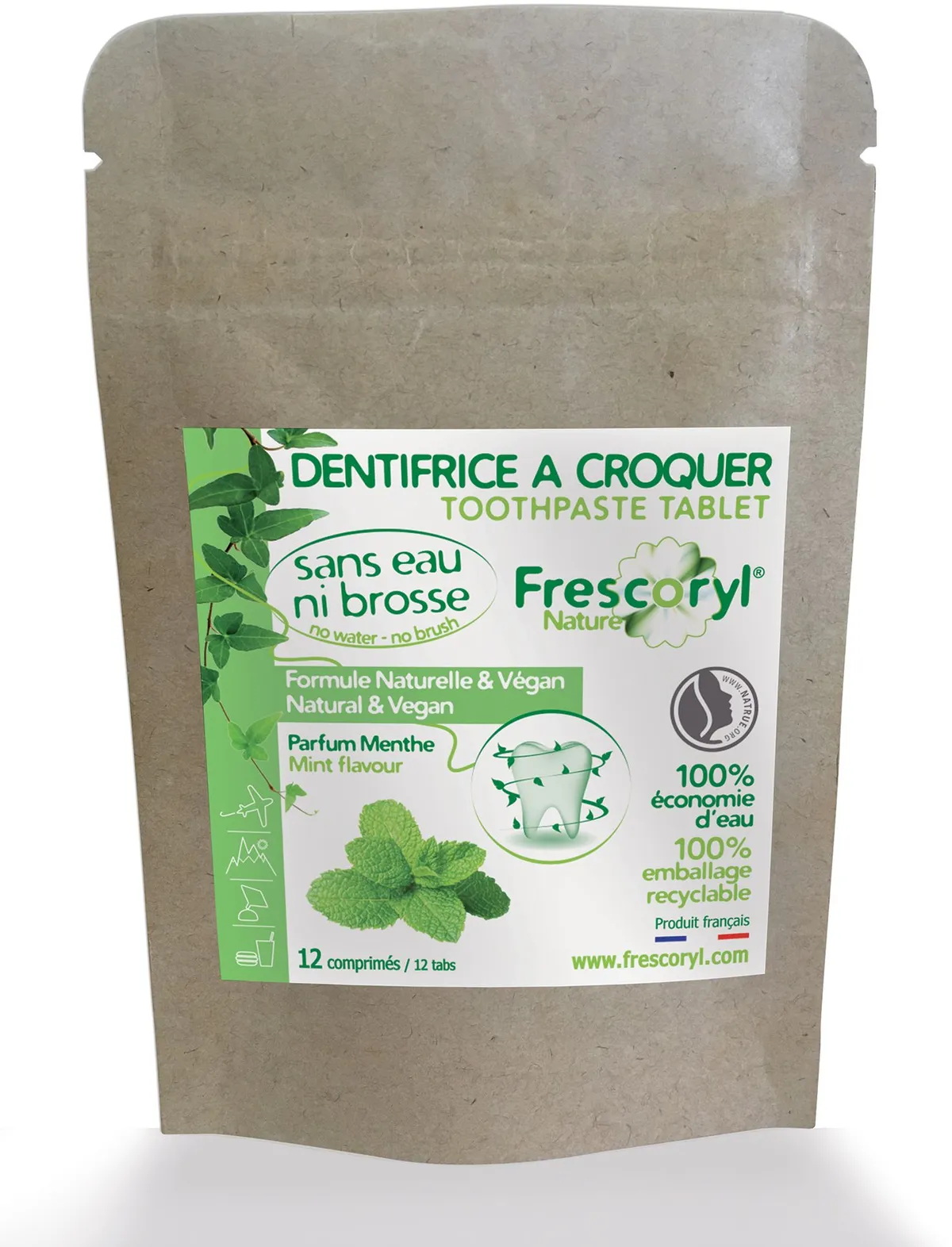Frescoryl Dentifrice Solide à Croquer Menthe 12 Pastilles