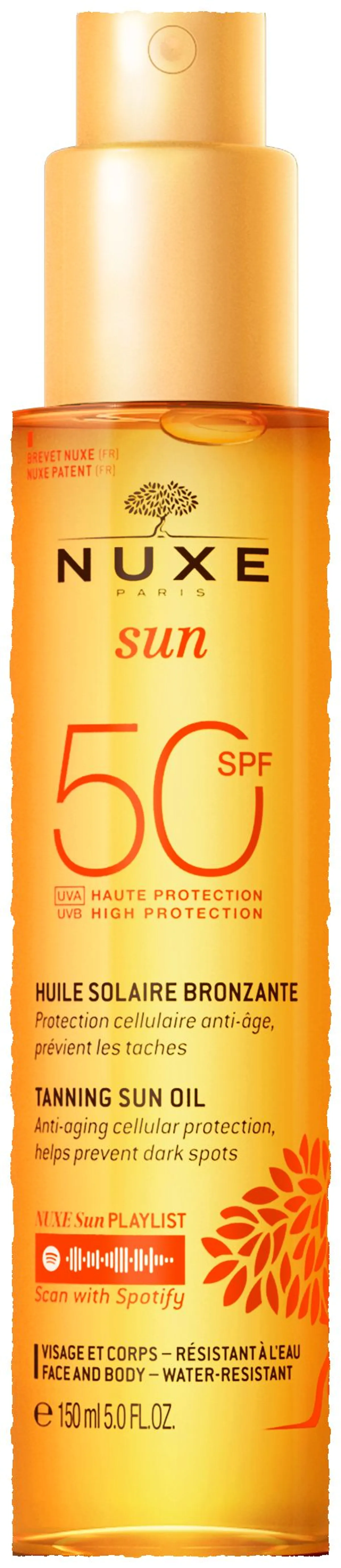 Nuxe Sun Bruinende Zonneolie Hoge Bescherming SPF 50 150 ml