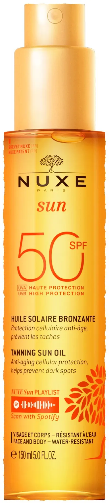 Nuxe Sun Bruinende Zonneolie Hoge Bescherming SPF 50 150 ml