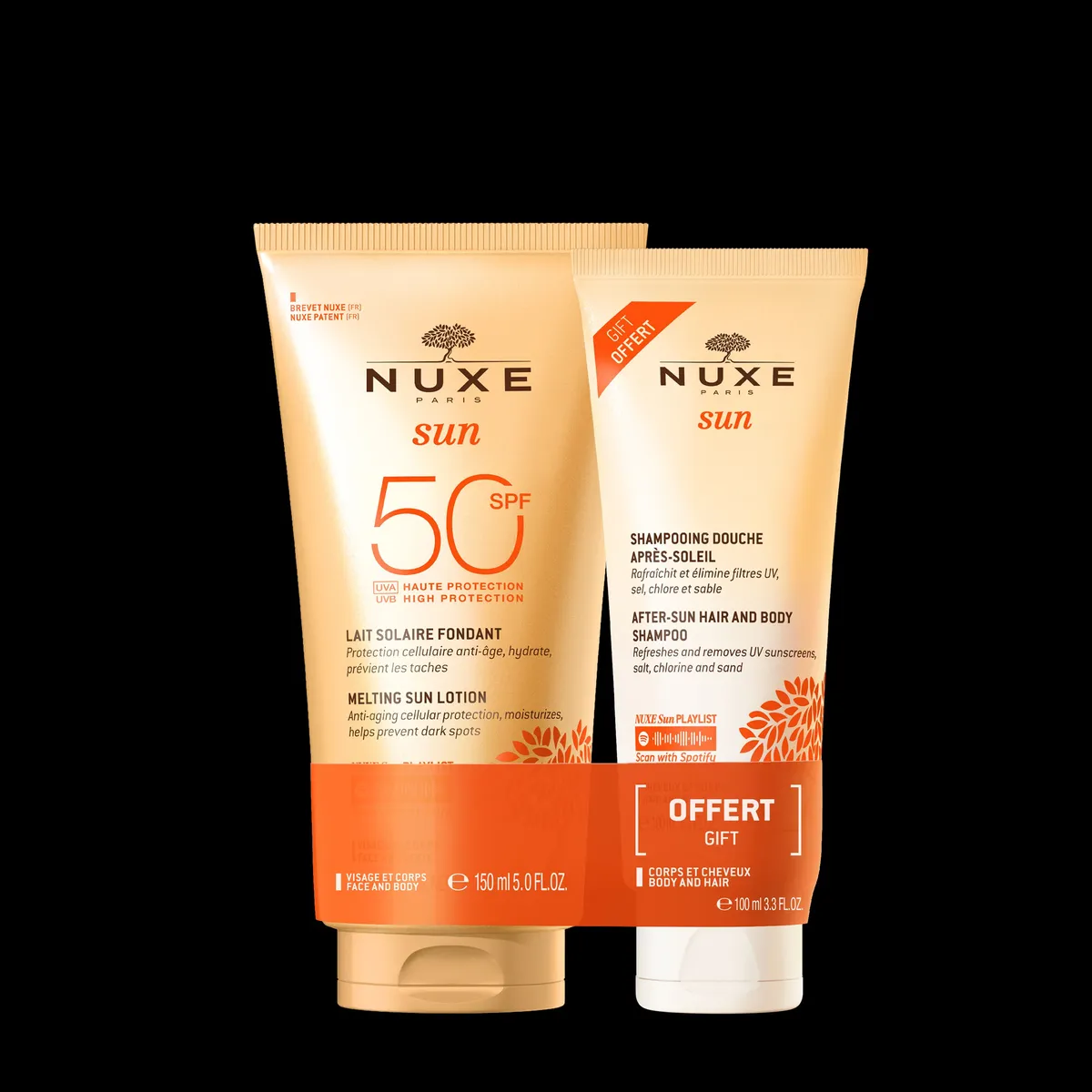 Nuxe Duo Smeltende Melk SPF50 150 ml + Aftersun Doucheshampoo 100 ml