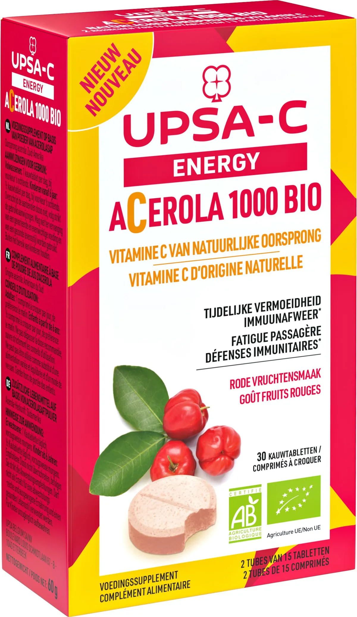 UPSA-C Energy Acerola 1000mg 30 Comprimés